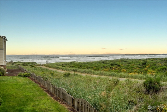 water view featuring a beach view