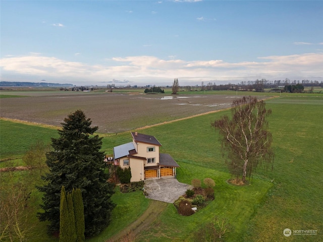 drone / aerial view featuring a rural view