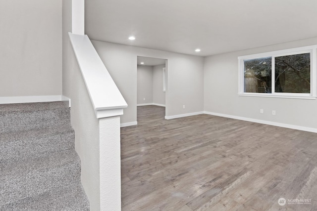 interior space with hardwood / wood-style floors