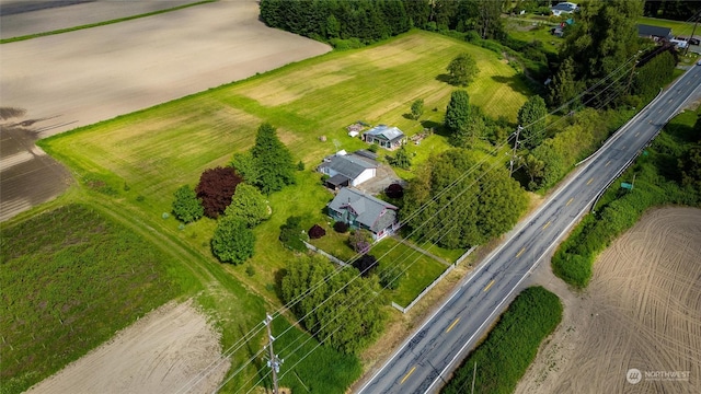 aerial view featuring a rural view