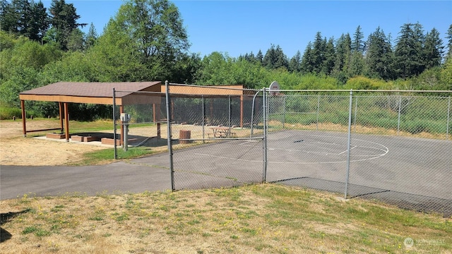 exterior space featuring basketball court