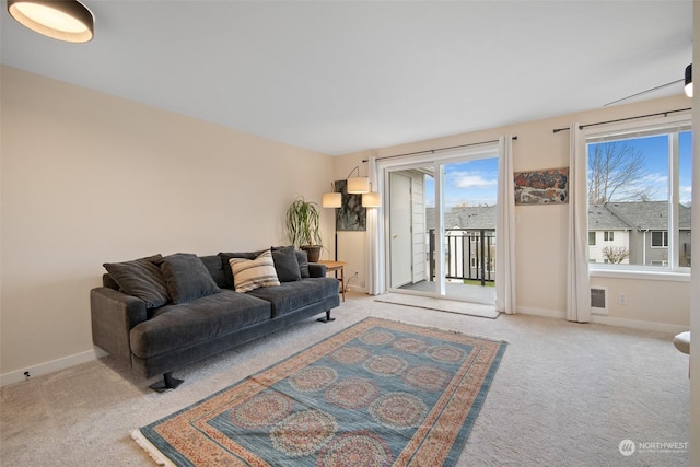 view of carpeted living room