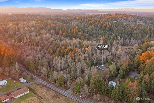 aerial view featuring a mountain view