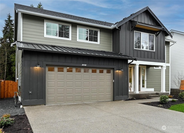 view of front of house featuring a garage