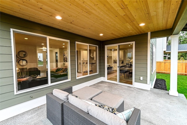 view of patio with outdoor lounge area