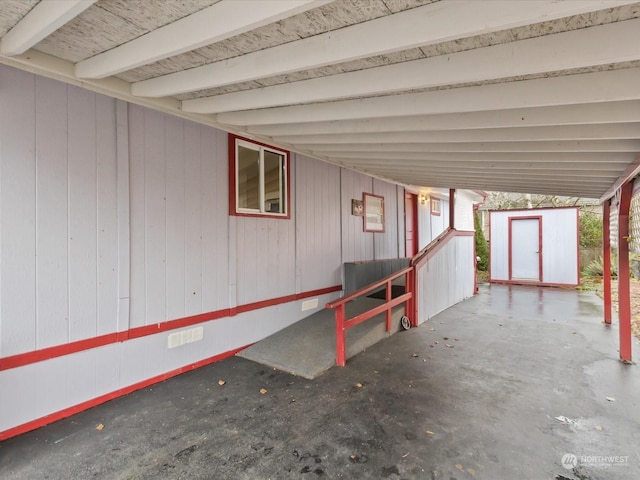 view of garage