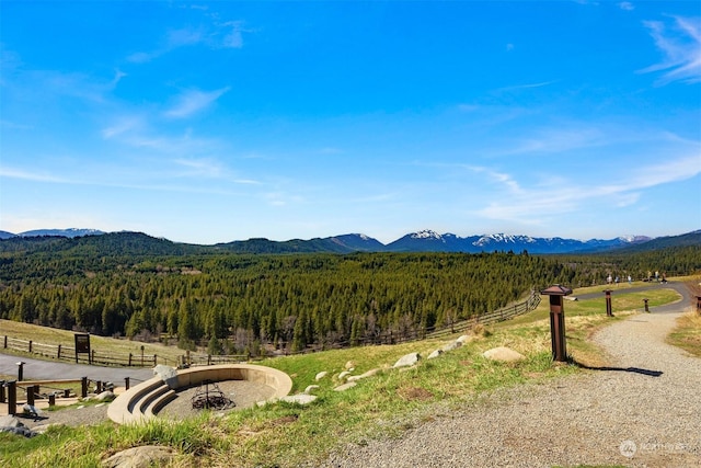 view of mountain feature featuring a rural view