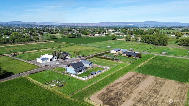 bird's eye view with a rural view and a mountain view