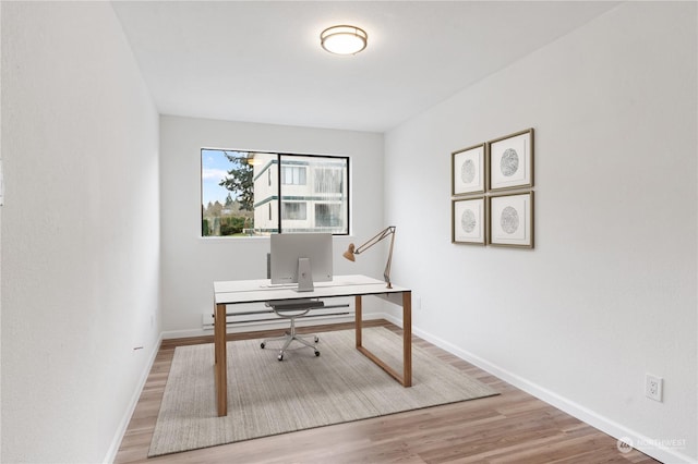 office area featuring wood-type flooring