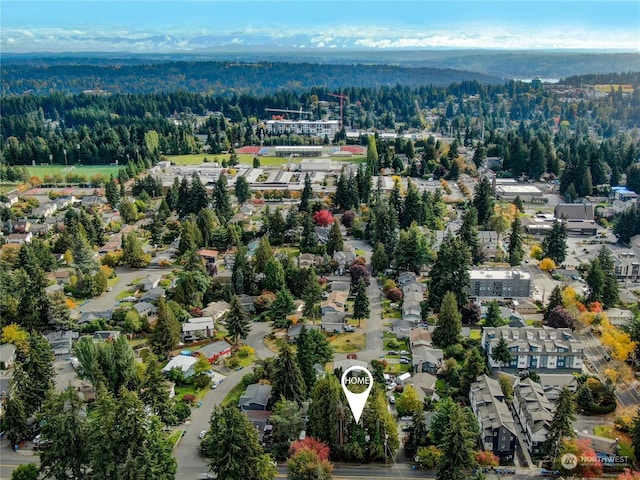 bird's eye view with a residential view