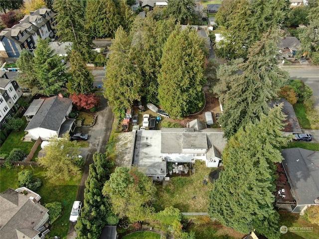 aerial view featuring a residential view