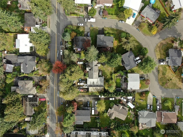 aerial view with a residential view