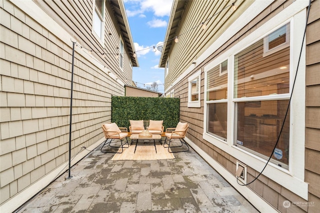 view of patio featuring an outdoor living space