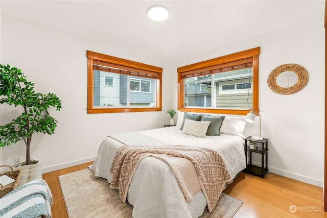 bedroom featuring light hardwood / wood-style floors