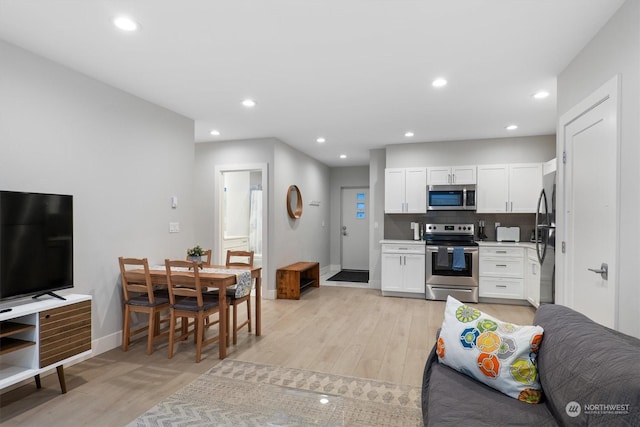 living room featuring light hardwood / wood-style floors