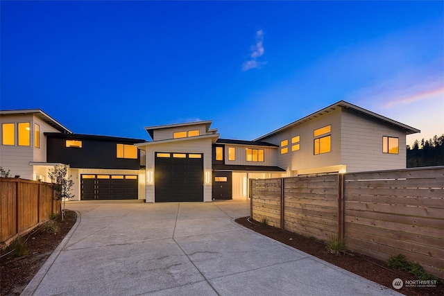 view of front of home with a garage