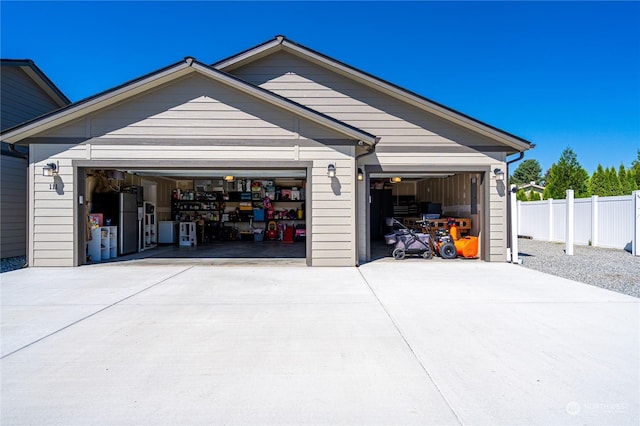 view of garage