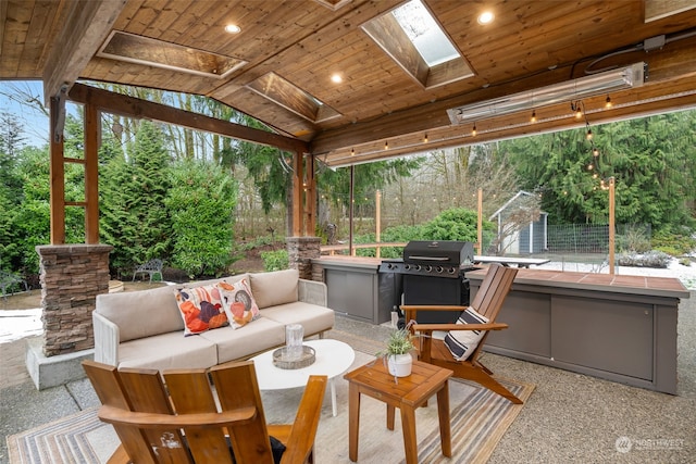 view of patio featuring grilling area and an outdoor hangout area