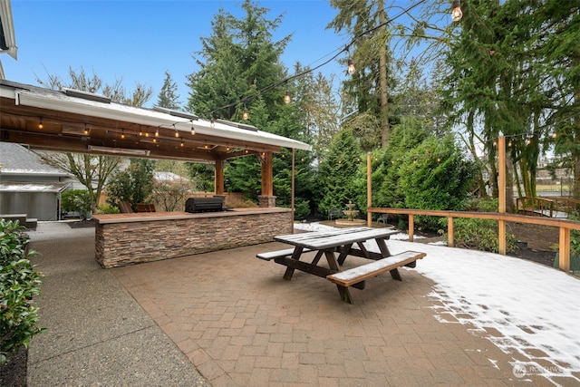 view of patio with exterior kitchen