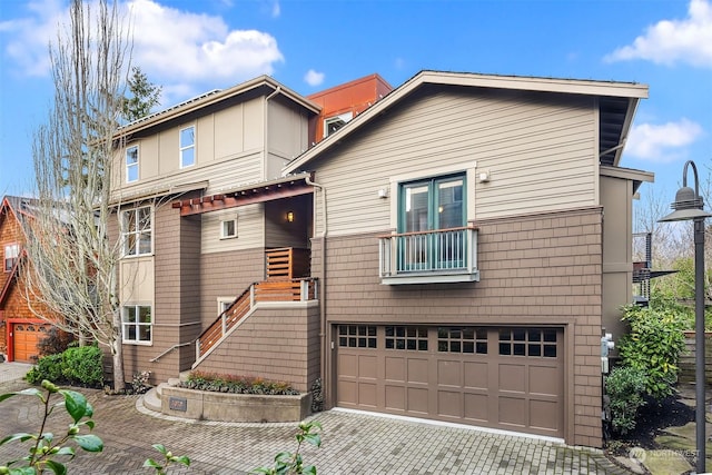 view of front property with a garage