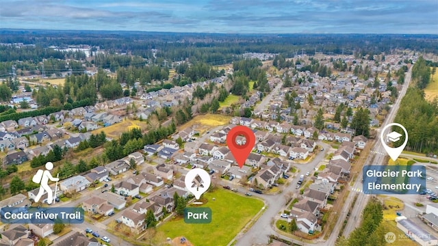 aerial view featuring a residential view