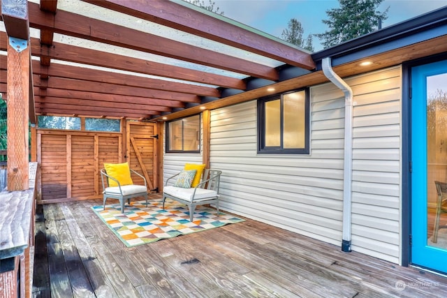 deck with a pergola