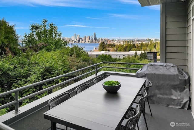 balcony with a grill