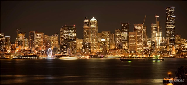 view of city with a water view