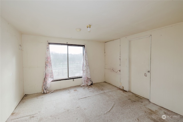 unfurnished bedroom with light colored carpet