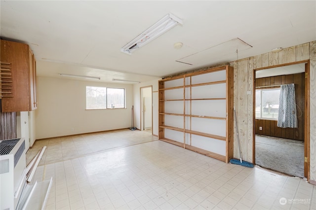 interior space with wood walls and plenty of natural light