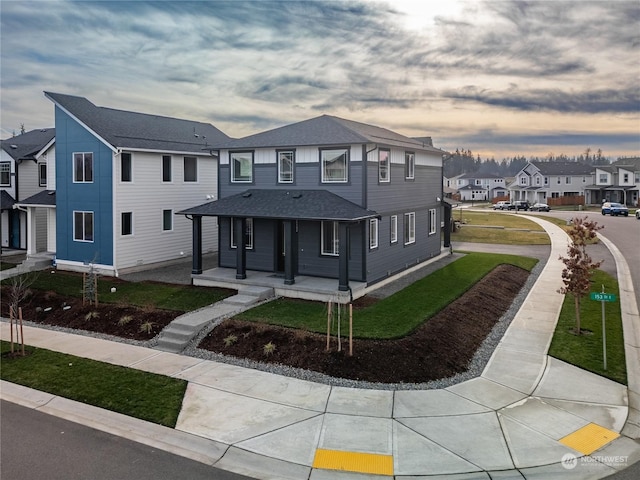 view of front of home featuring covered porch