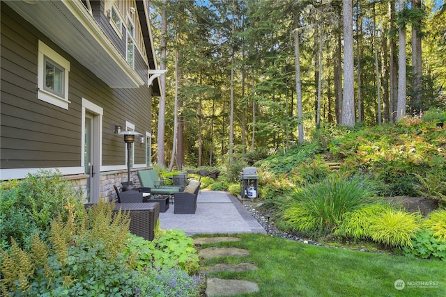 view of yard with a patio