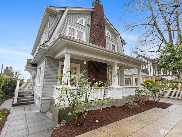 view of front of house with covered porch