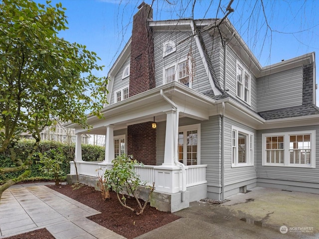 exterior space with covered porch