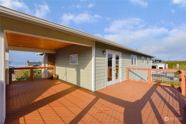 deck featuring french doors