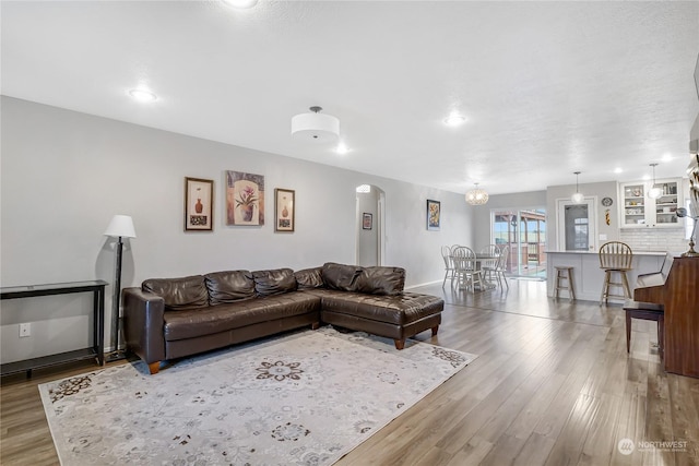 living room featuring hardwood / wood-style flooring