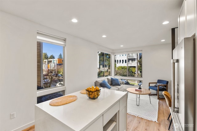 living room featuring light hardwood / wood-style floors