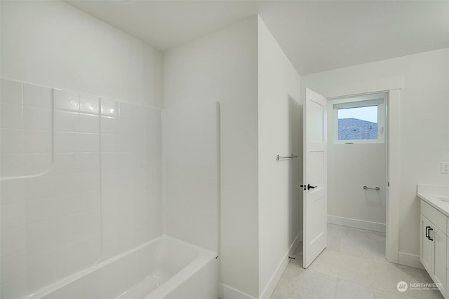 bathroom with vanity and tub / shower combination