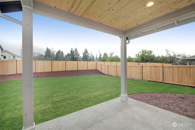 view of yard with a patio