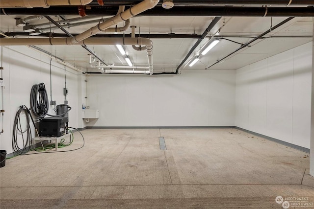 garage featuring sink