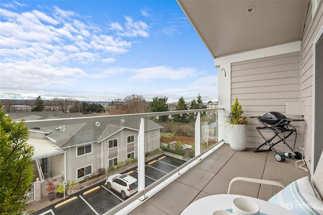 balcony with a grill