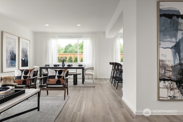 interior space featuring light wood-type flooring