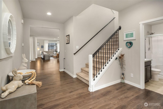 interior space featuring wood-type flooring