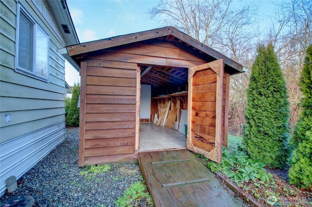 view of shed