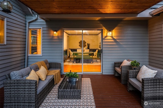 deck featuring an outdoor hangout area