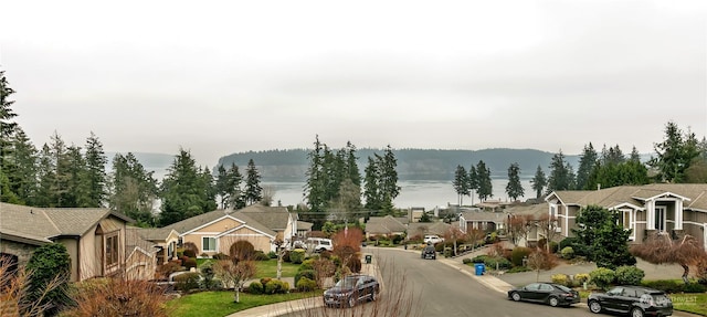 view of road featuring a water view