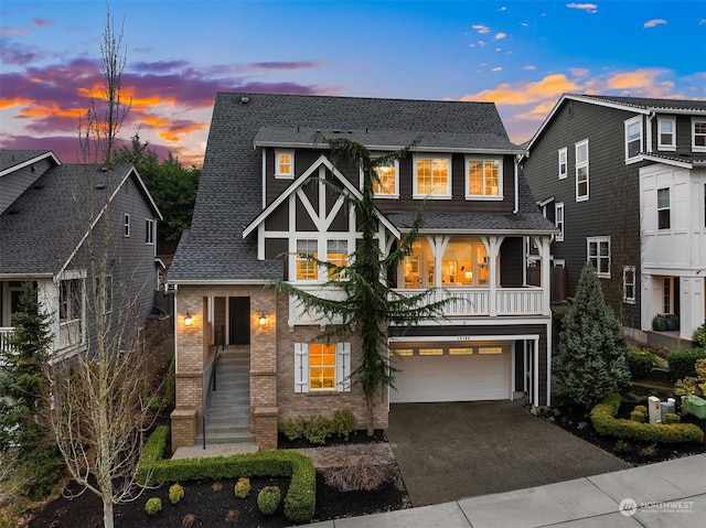 view of front facade with a garage