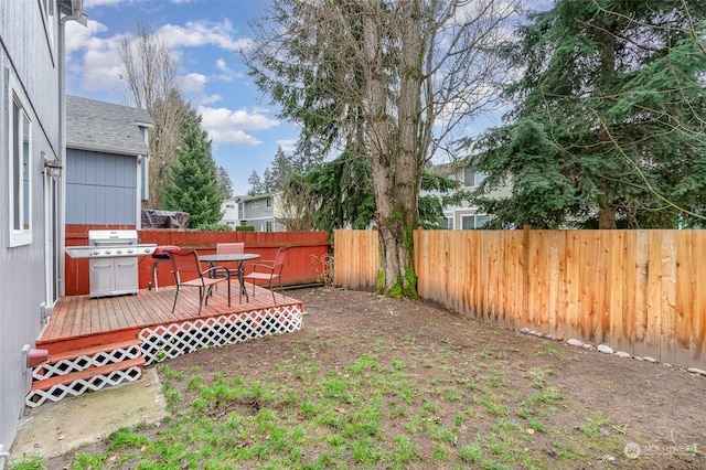 view of yard featuring a deck