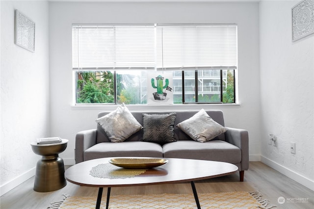 sitting room featuring hardwood / wood-style flooring