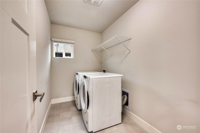 laundry area featuring separate washer and dryer